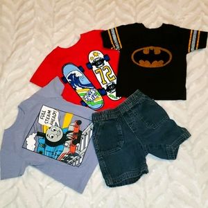 T-shirts and denim shorts Lot size 2t
